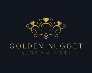 Golden Ring Crown Jewelry logo design