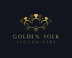 Golden Ring Crown Jewelry logo design