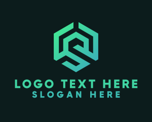 Hexagon - Cube Labyrinth Letter S logo design