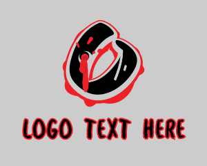 Blood - Splatter Graffiti Letter O logo design