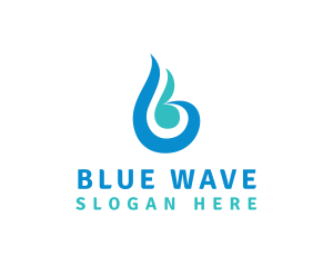 Blue Flame B logo design