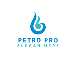 Petroleum - Blue Flame B logo design
