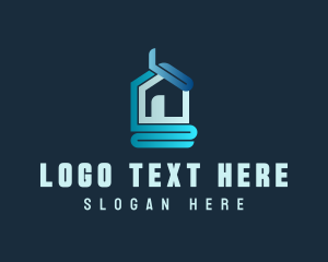 Roof - Blue Abstract House logo design