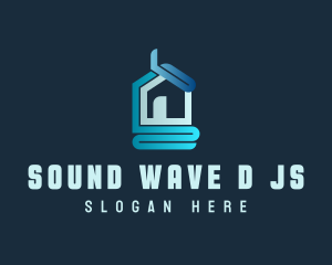 Blue Abstract House Logo