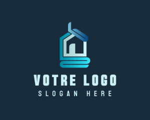 Blue Abstract House Logo