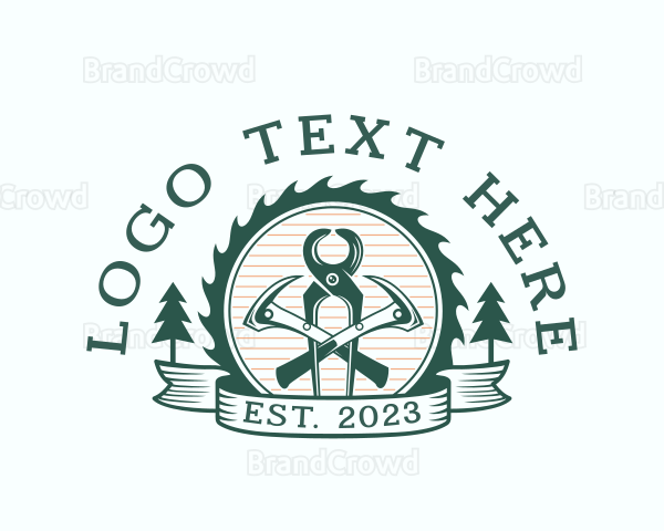 Lumberjack Woodwork Tools Logo