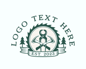 Timber - Lumberjack Woodwork Tools logo design