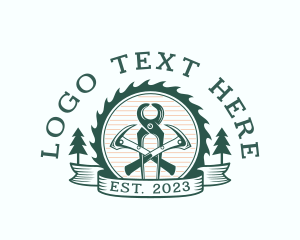 Lumberjack Woodwork Tools Logo