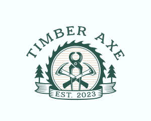 Lumberjack Woodwork Tools logo design