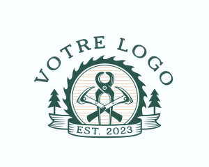 Woodworking - Lumberjack Woodwork Tools logo design