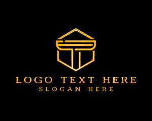 Modern Business Letter T logo design