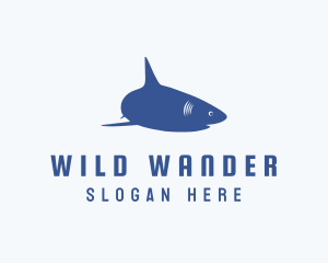 Swimming Predator Shark  logo design