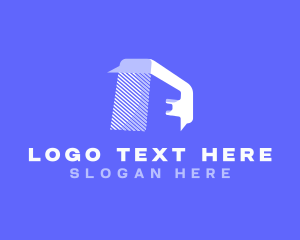 Digital Media Letter E logo design