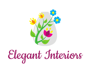 Decorative Flower Vase logo design