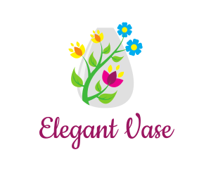 Decorative Flower Vase logo design