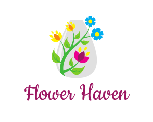 Decorative Flower Vase logo design