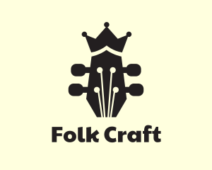 Folk - Guitar Tuner Crown logo design