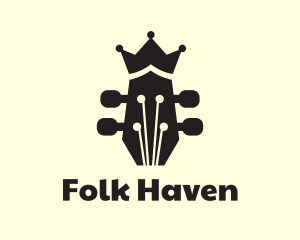 Folk - Guitar Tuner Crown logo design