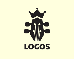 Royal - Guitar Tuner Crown logo design