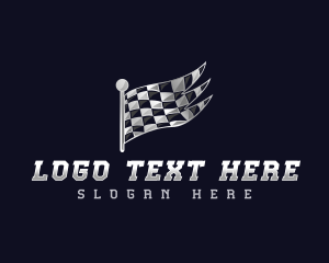 Transport - Checkered Race Flag logo design