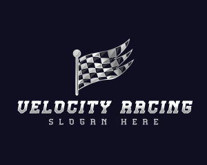 Checkered Race Flag logo design