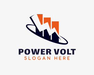 Power Volt Company Graph logo design