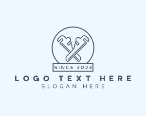 Repair Service - Handyman Pipe Wrench logo design