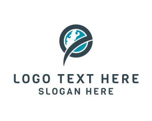 Globe - Global Agency Letter E logo design