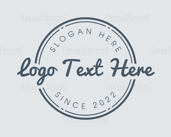 Round Cursive Badge Logo