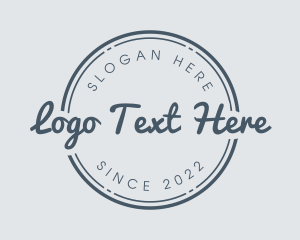 Cursive - Round Cursive Badge logo design