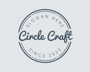 Round Cursive Badge logo design