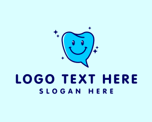 Messenger - Dental Tooth Chat Bubble logo design