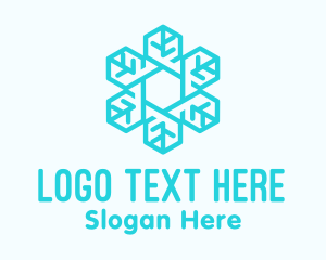 Blue Snowflake Outline  Logo