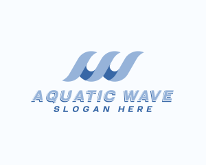 Swimmer - Wave Surfing Letter W logo design