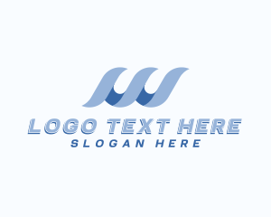 Oceanarium - Wave Surfing Letter W logo design