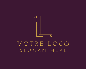 Letter L - Feminine Gold Salon logo design