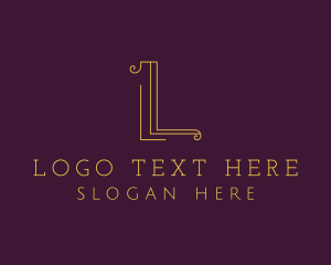 Letter L - Feminine Gold Salon logo design
