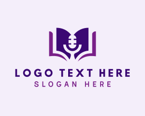 Microphone - Podcast Audio Book logo design