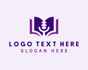 Podcaster - Podcast Audio Book logo design