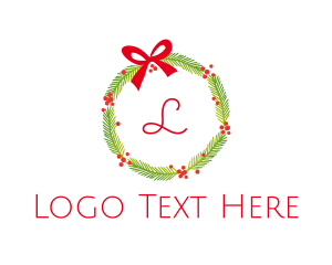 Christmas - Christmas Ribbon Wreath logo design