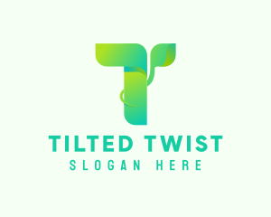 Garden Plant Letter T logo design