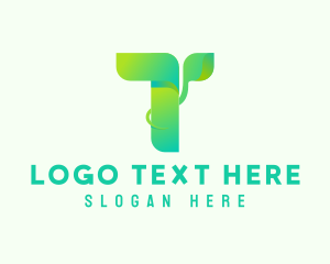 Sustainability - Garden Plant Letter T logo design