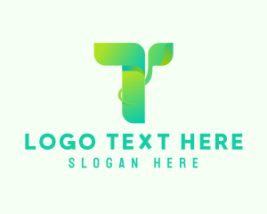 Plant - Garden Plant Letter T logo design