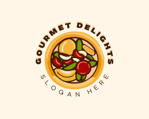 Cheese Vegetable Pizza logo design