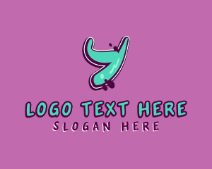 Vibrant - Funky Graffiti Letter Y logo design