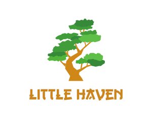 Little - Bonsai Tree Gardening logo design