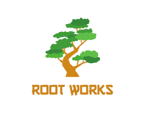 Root - Bonsai Tree Gardening logo design