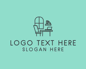 Chair - Minimalist Study Room logo design