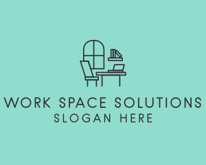 Desk - Minimalist Study Room logo design