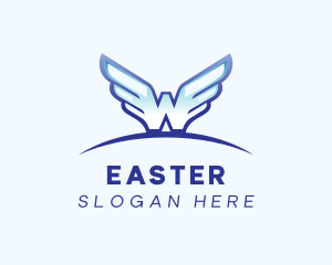 Pilot - Blue Wings Letter W logo design